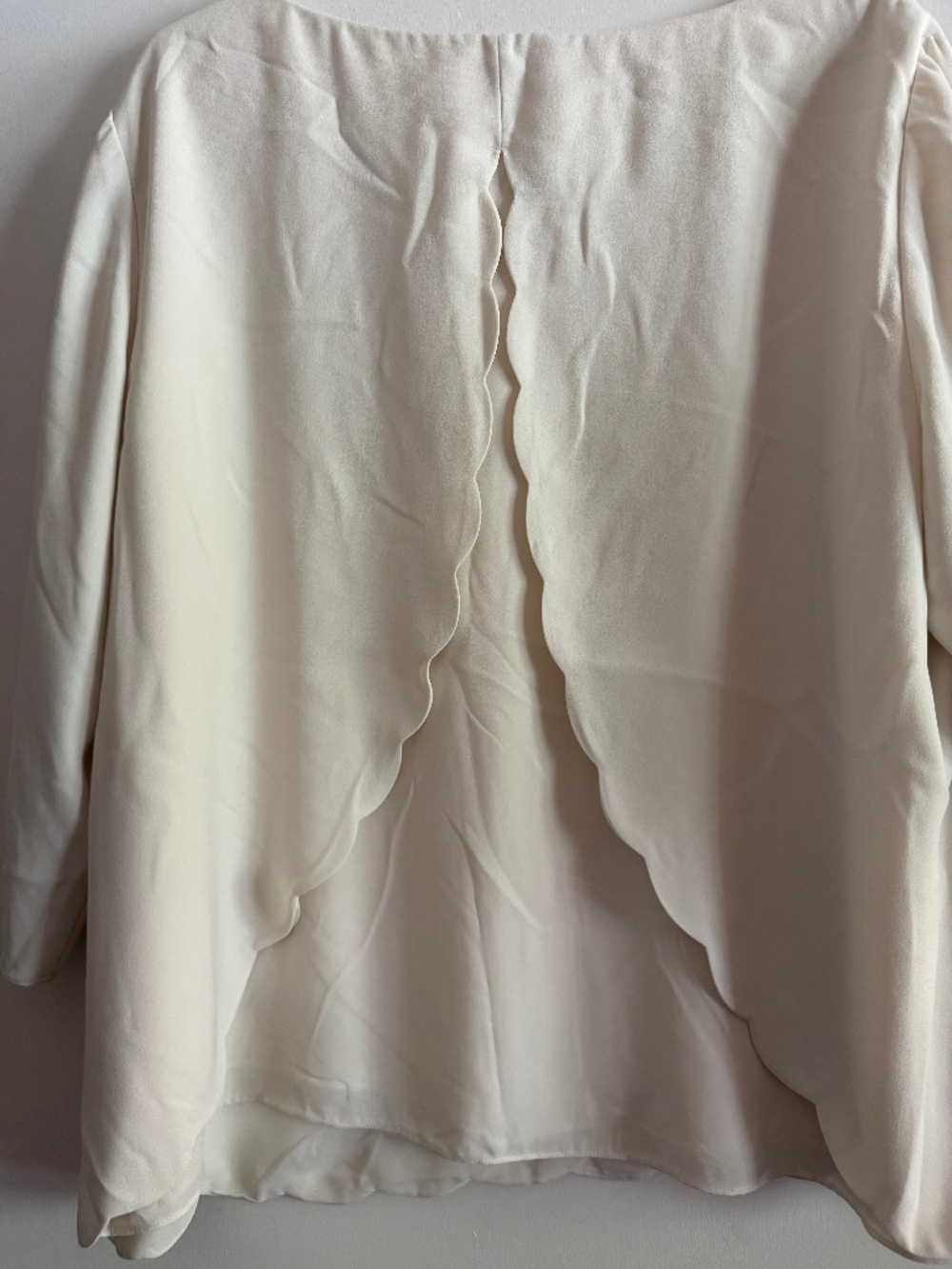 Talbots cream blouse with SCALLOPED BACK! 2X